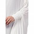 Stretchable ruffle sleeves prayer Hijab- White